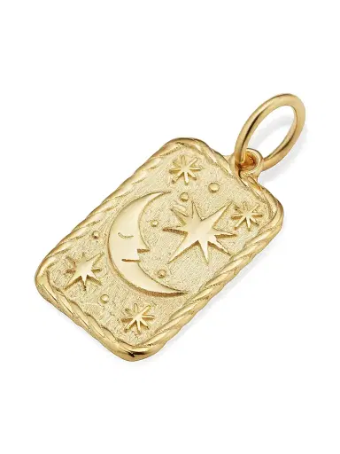 Oradina Women's 14K Yellow Gold Pendant Charm - Gold Moon | Thumbnail 6 Oradina Women's 14K Yellow Gold Pendant Charm - Gold Moon | Thumbnail 6