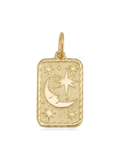 Oradina Women's 14K Yellow Gold Pendant Charm - Gold Moon | Thumbnail 1 Oradina Women's 14K Yellow Gold Pendant Charm - Gold Moon | Thumbnail 1