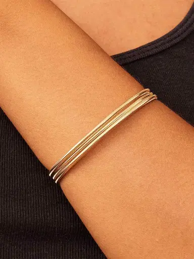 Oradina Women's 14K Yellow Gold Mesh Glamour Stack Bracelet - Gold | Thumbnail 2 Oradina Women's 14K Yellow Gold Mesh Glamour Stack Bracelet - Gold | Thumbnail 2
