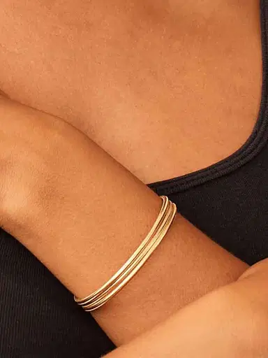 Oradina Women's 14K Yellow Gold Mesh Glamour Stack Bracelet - Gold | Thumbnail 4 Oradina Women's 14K Yellow Gold Mesh Glamour Stack Bracelet - Gold | Thumbnail 4
