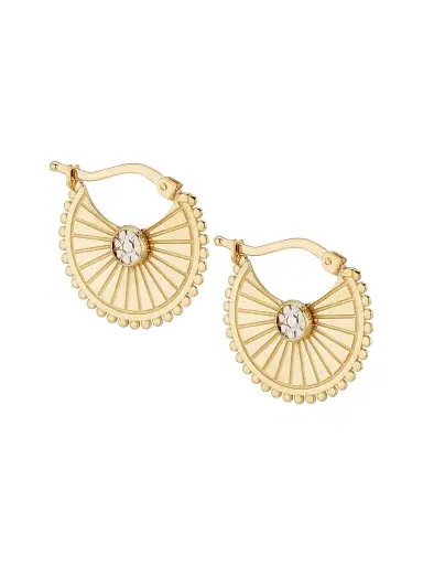 Oradina Women's 14K Yellow Gold Stellar Hoops - Gold | Thumbnail 5 Oradina Women's 14K Yellow Gold Stellar Hoops - Gold | Thumbnail 5