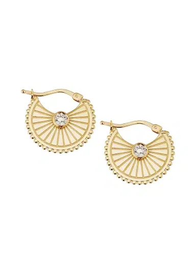 Oradina Women's 14K Yellow Gold Stellar Hoops - Gold | Thumbnail 6 Oradina Women's 14K Yellow Gold Stellar Hoops - Gold | Thumbnail 6
