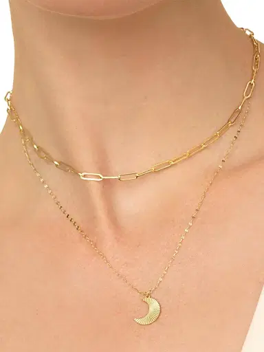 Oradina Women's 14K Yellow Gold Moonburst Charm Pendant - Gold | Thumbnail 4 Oradina Women's 14K Yellow Gold Moonburst Charm Pendant - Gold | Thumbnail 4