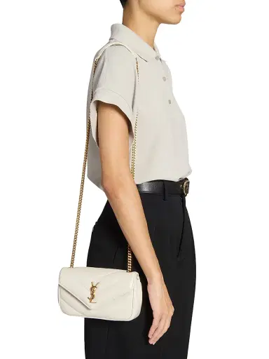 Saint Laurent Women's Loulou Mini Bag in Lambskin Leather - Blanc Vintage | Thumbnail 3 Saint Laurent Women's Loulou Mini Bag in Lambskin Leather - Blanc Vintage | Thumbnail 3