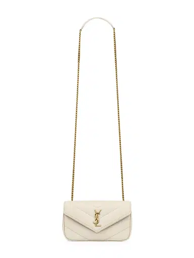 Saint Laurent Women's Loulou Mini Bag in Lambskin Leather - Blanc Vintage | Thumbnail 1 Saint Laurent Women's Loulou Mini Bag in Lambskin Leather - Blanc Vintage | Thumbnail 1