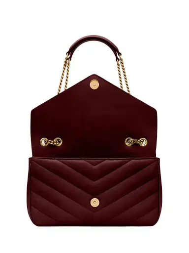 Saint Laurent Women's Loulou Shoulder Bag in Lambskin Leather - Rouge Cabernet | Thumbnail 2 Saint Laurent Women's Loulou Shoulder Bag in Lambskin Leather - Rouge Cabernet | Thumbnail 2