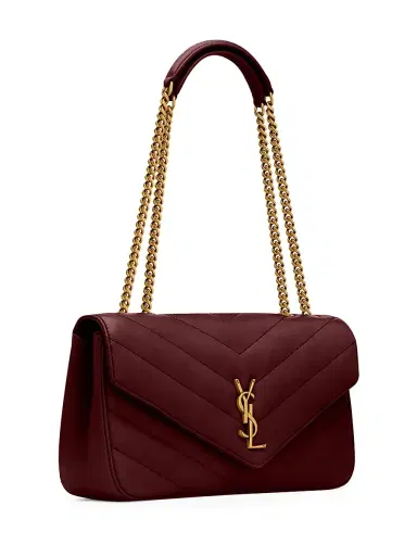 Saint Laurent Women's Loulou Shoulder Bag in Lambskin Leather - Rouge Cabernet | Thumbnail 4 Saint Laurent Women's Loulou Shoulder Bag in Lambskin Leather - Rouge Cabernet | Thumbnail 4
