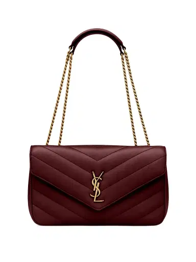 Saint Laurent Women's Loulou Shoulder Bag in Lambskin Leather - Rouge Cabernet | Thumbnail 1 Saint Laurent Women's Loulou Shoulder Bag in Lambskin Leather - Rouge Cabernet | Thumbnail 1