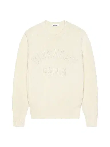 Givenchy Men's Paris Sweater in Cotton - Ecru | Thumbnail 1 Givenchy Men's Paris Sweater in Cotton - Ecru | Thumbnail 1