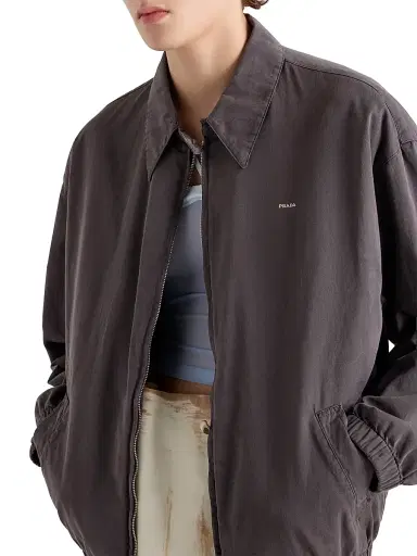 Prada Women's Old Gabardine Blouson Jacket - Grey | Thumbnail 4 Prada Women's Old Gabardine Blouson Jacket - Grey | Thumbnail 4