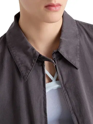 Prada Women's Old Gabardine Blouson Jacket - Grey | Thumbnail 5 Prada Women's Old Gabardine Blouson Jacket - Grey | Thumbnail 5