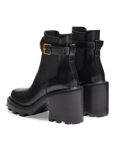 Valentino Garavani Women's VLogo Signature Calfskin Beatle 90MM Boots - Black | Thumbnail 3 Valentino Garavani Women's VLogo Signature Calfskin Beatle 90MM Boots - Black | Thumbnail 3