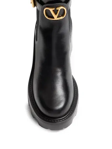 Valentino Garavani Women's VLogo Signature Calfskin Beatle 90MM Boots - Black | Thumbnail 5 Valentino Garavani Women's VLogo Signature Calfskin Beatle 90MM Boots - Black | Thumbnail 5