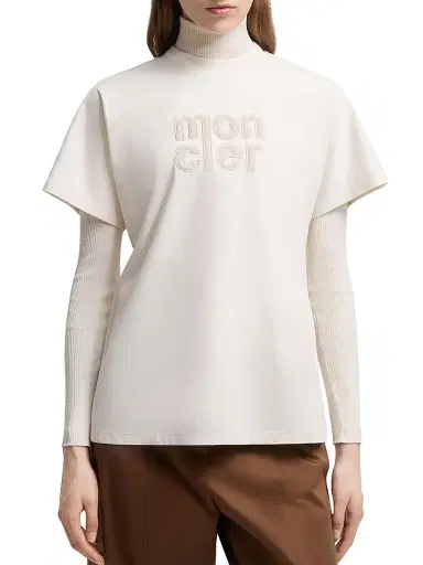 Moncler Women's Crewneck T-Shirt in Cotton - White | Thumbnail 2 Moncler Women's Crewneck T-Shirt in Cotton - White | Thumbnail 2