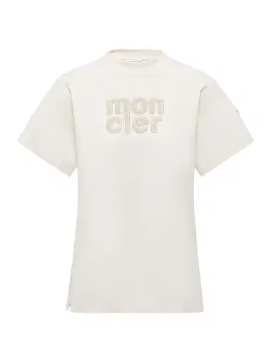 Moncler Women's Crewneck T-Shirt in Cotton - White | Thumbnail 1 Moncler Women's Crewneck T-Shirt in Cotton - White | Thumbnail 1