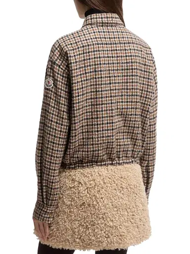Moncler Women's Shirt in Wool Blend - Brown Black | Thumbnail 3 Moncler Women's Shirt in Wool Blend - Brown Black | Thumbnail 3
