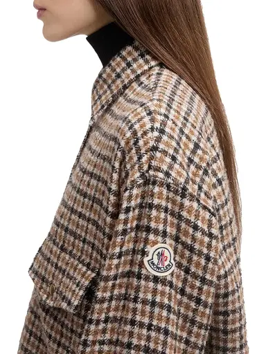 Moncler Women's Shirt in Wool Blend - Brown Black | Thumbnail 4 Moncler Women's Shirt in Wool Blend - Brown Black | Thumbnail 4