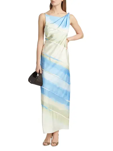 Significant Other Women's Kahlo Satin Column Gown - Vista Stripe | Thumbnail 2 Significant Other Women's Kahlo Satin Column Gown - Vista Stripe | Thumbnail 2