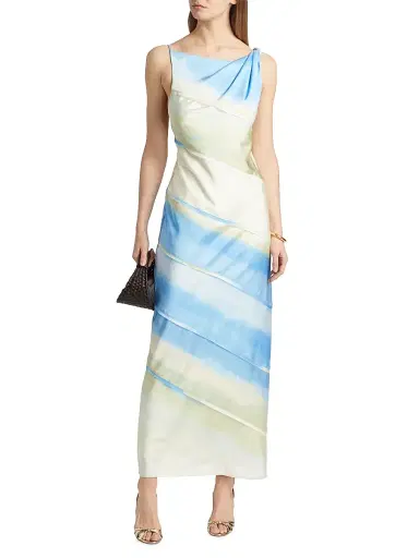 Significant Other Women's Kahlo Satin Column Gown - Vista Stripe | Thumbnail 3 Significant Other Women's Kahlo Satin Column Gown - Vista Stripe | Thumbnail 3