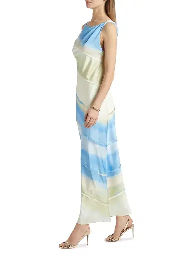 Significant Other Women's Kahlo Satin Column Gown - Vista Stripe | Thumbnail 4 Significant Other Women's Kahlo Satin Column Gown - Vista Stripe | Thumbnail 4