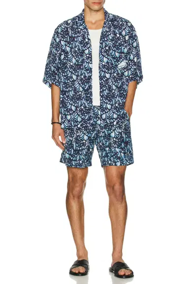 Alexander McQueen Boxy Feather Print Hawaiian Shirt | Thumbnail 4 Alexander McQueen Boxy Feather Print Hawaiian Shirt | Thumbnail 4