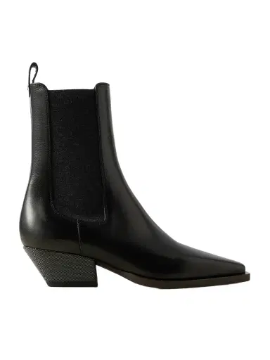 Brunello Cucinelli Bead-embellished Leather Ankle Boots | Thumbnail 1 Brunello Cucinelli Bead-embellished Leather Ankle Boots | Thumbnail 1