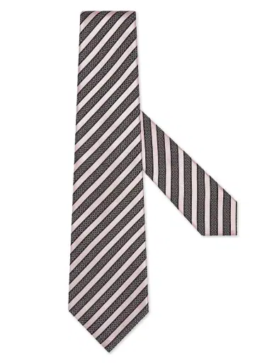ZEGNA Men's Silk and Cotton Tie - Light Pink | Thumbnail 1 ZEGNA Men's Silk and Cotton Tie - Light Pink | Thumbnail 1