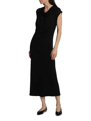 Vince Women's Draped Cowlneck Maxi Dress - Black | Thumbnail 2 Vince Women's Draped Cowlneck Maxi Dress - Black | Thumbnail 2