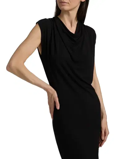 Vince Women's Draped Cowlneck Maxi Dress - Black | Thumbnail 6 Vince Women's Draped Cowlneck Maxi Dress - Black | Thumbnail 6