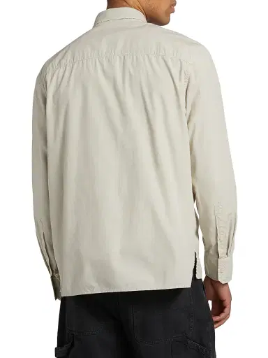 Nili Lotan Men's Finn Patch Pocket Cotton Shirt - Gesso | Thumbnail 5 Nili Lotan Men's Finn Patch Pocket Cotton Shirt - Gesso | Thumbnail 5
