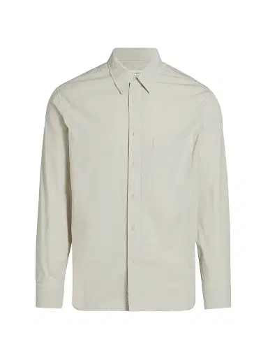 Nili Lotan Men's Finn Patch Pocket Cotton Shirt - Gesso | Thumbnail 1 Nili Lotan Men's Finn Patch Pocket Cotton Shirt - Gesso | Thumbnail 1