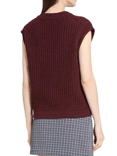Theory Women's Textured Cotton Vest - Grenache | Thumbnail 5 Theory Women's Textured Cotton Vest - Grenache | Thumbnail 5
