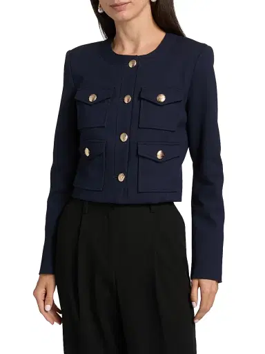 Generation Love Women's Siena Stretch-Ponte Crop Jacket - Navy | Thumbnail 3 Generation Love Women's Siena Stretch-Ponte Crop Jacket - Navy | Thumbnail 3