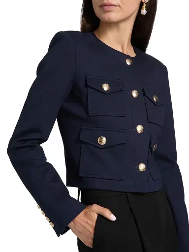 Generation Love Women's Siena Stretch-Ponte Crop Jacket - Navy | Thumbnail 6 Generation Love Women's Siena Stretch-Ponte Crop Jacket - Navy | Thumbnail 6