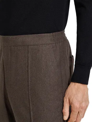 ZEGNA Men's 15milmil15 Wool Silk and Cashmere Pants - Dark Brown | Thumbnail 5 ZEGNA Men's 15milmil15 Wool Silk and Cashmere Pants - Dark Brown | Thumbnail 5