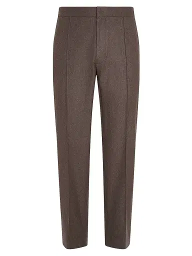ZEGNA Men's 15milmil15 Wool Silk and Cashmere Pants - Dark Brown | Thumbnail 1 ZEGNA Men's 15milmil15 Wool Silk and Cashmere Pants - Dark Brown | Thumbnail 1