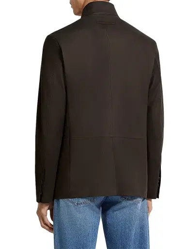 ZEGNA Men's Secondskin Il Conte Jacket - Dark Brown | Thumbnail 4 ZEGNA Men's Secondskin Il Conte Jacket - Dark Brown | Thumbnail 4