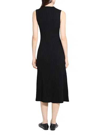 Theory Women's Cable-Knit Wool-Blend Fit & Flare Midi-Dress - Black | Thumbnail 4 Theory Women's Cable-Knit Wool-Blend Fit & Flare Midi-Dress - Black | Thumbnail 4