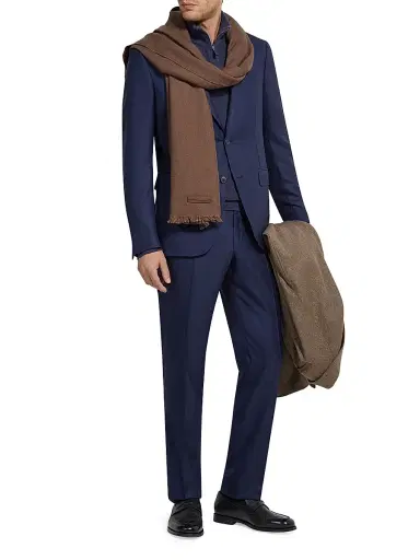ZEGNA Men's 15milmil15 Wool Suit - Dark Blue | Thumbnail 1 ZEGNA Men's 15milmil15 Wool Suit - Dark Blue | Thumbnail 1