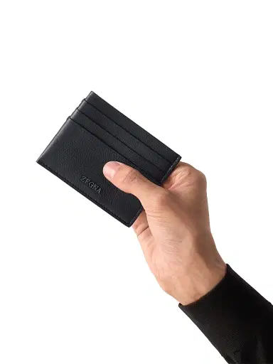 Zegna Men's Secondskin Card Case - Dark Blue | Thumbnail 2 Zegna Men's Secondskin Card Case - Dark Blue | Thumbnail 2