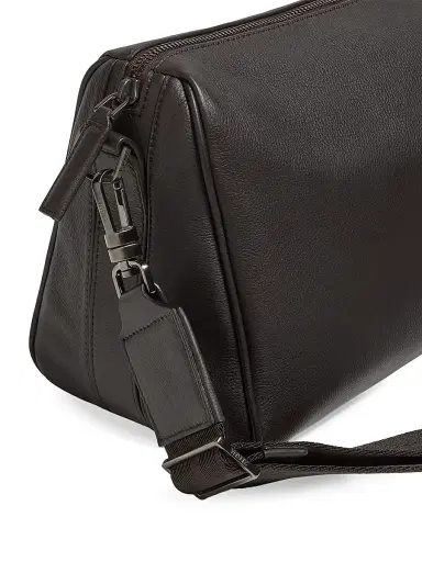 ZEGNA Men's Secondskin Crossbody Bag - Dark Brown | Thumbnail 4 ZEGNA Men's Secondskin Crossbody Bag - Dark Brown | Thumbnail 4