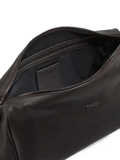 ZEGNA Men's Secondskin Crossbody Bag - Dark Brown | Thumbnail 5 ZEGNA Men's Secondskin Crossbody Bag - Dark Brown | Thumbnail 5