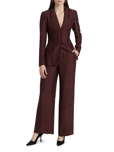 Jason Wu Collection Women's Crinkled Satin Straight-Leg Trousers - Medjool | Thumbnail 2 Jason Wu Collection Women's Crinkled Satin Straight-Leg Trousers - Medjool | Thumbnail 2