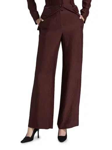 Jason Wu Collection Women's Crinkled Satin Straight-Leg Trousers - Medjool | Thumbnail 3 Jason Wu Collection Women's Crinkled Satin Straight-Leg Trousers - Medjool | Thumbnail 3