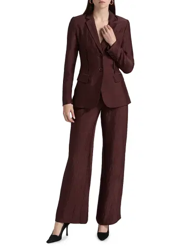 Jason Wu Collection Women's Notch Lapel Crinkled Satin Blazer - Medjool | Thumbnail 2 Jason Wu Collection Women's Notch Lapel Crinkled Satin Blazer - Medjool | Thumbnail 2