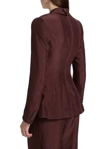 Jason Wu Collection Women's Notch Lapel Crinkled Satin Blazer - Medjool | Thumbnail 5 Jason Wu Collection Women's Notch Lapel Crinkled Satin Blazer - Medjool | Thumbnail 5