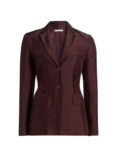 Jason Wu Collection Women's Notch Lapel Crinkled Satin Blazer - Medjool | Thumbnail 1 Jason Wu Collection Women's Notch Lapel Crinkled Satin Blazer - Medjool | Thumbnail 1