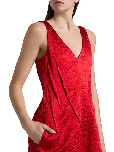 Jason Wu Collection Women's V-Neck Crushed Satin Minidress | Thumbnail 6 Jason Wu Collection Women's V-Neck Crushed Satin Minidress | Thumbnail 6