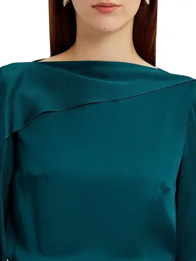 Erdem Women's Draped Satin Blouse - Tempest | Thumbnail 5 Erdem Women's Draped Satin Blouse - Tempest | Thumbnail 5