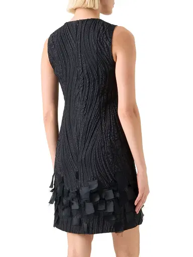 Akris Women's Textured Silk-Blend Sheath Dress - Black - Size 4 | Thumbnail 4 Akris Women's Textured Silk-Blend Sheath Dress - Black - Size 4 | Thumbnail 4